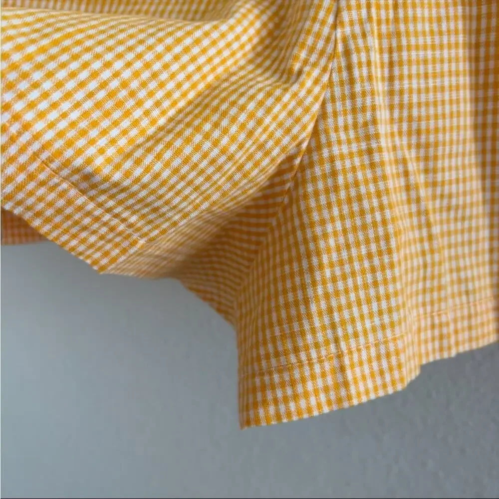 NWT Free People Big Dreams Skort Yellow Check Picnic 14